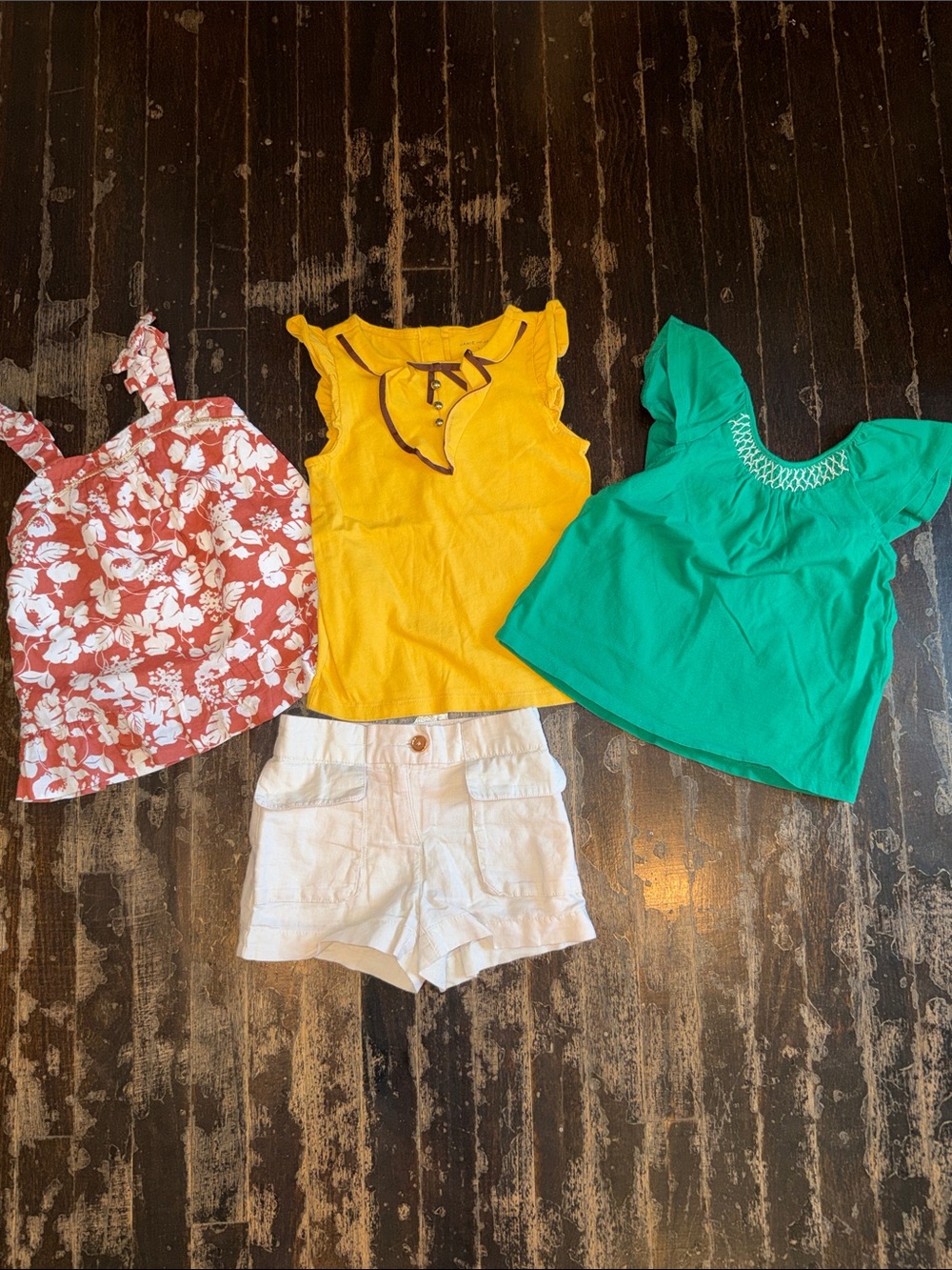 Janie and Jack Bright Yellow Ruffle Tie Neck Tank 5t